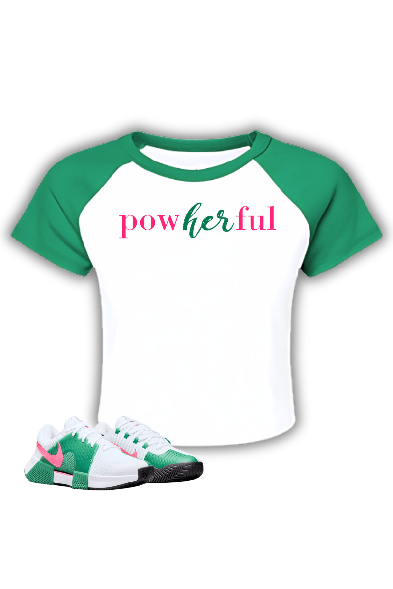 PowHERful Collection Fitted Tee GREEN - Corporate Amerika Collection