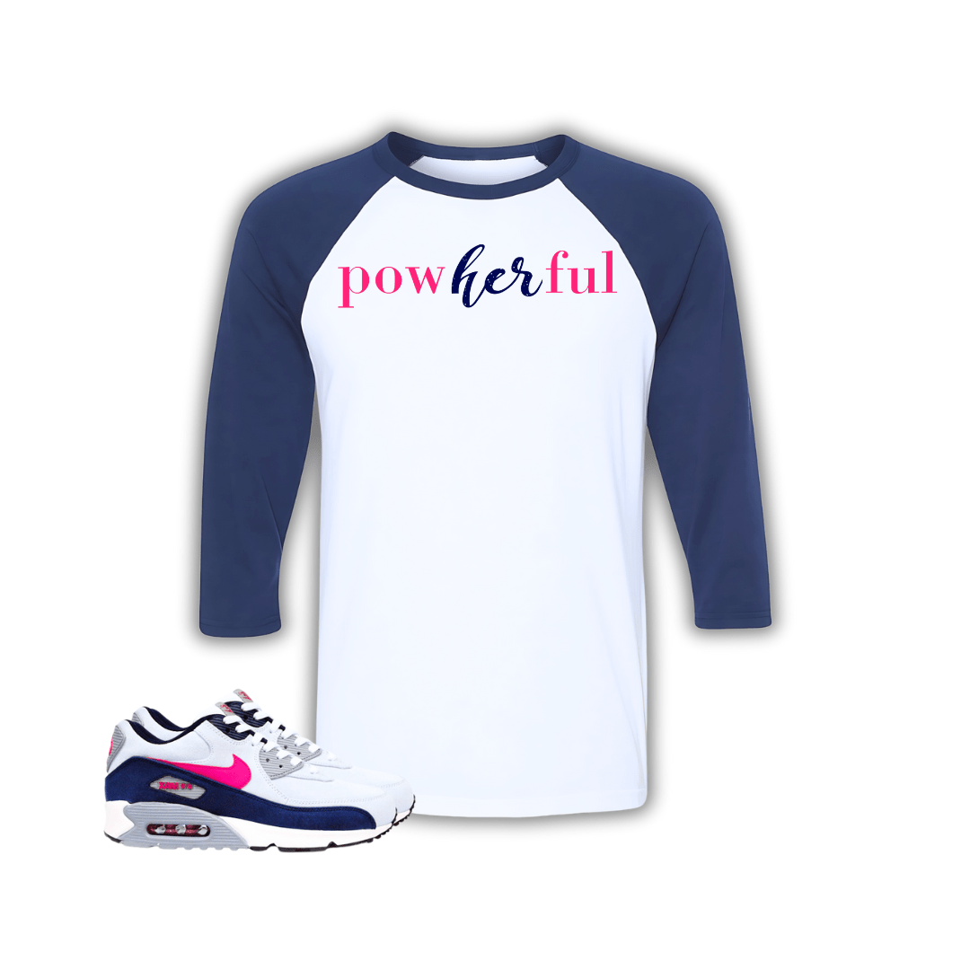 PowHERful Collection Raglan Tee NAVY - Corporate Amerika Collection