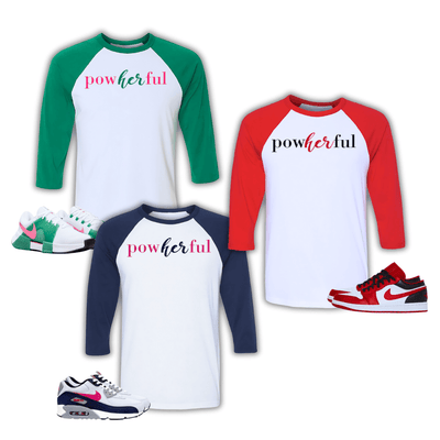 PowHERful Collection Raglan Tee NAVY - Corporate Amerika Collection