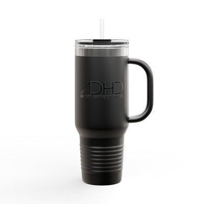 black tumbler