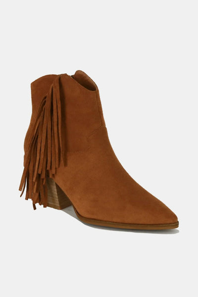 FRINGE BENEFITS SUEDE BOOTS CAMEL