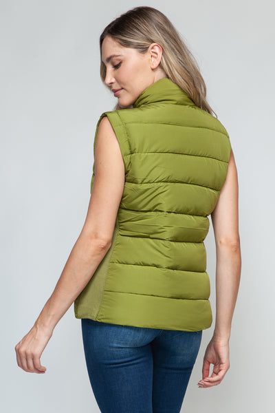 GREEN INVESTED PUFFER VEST